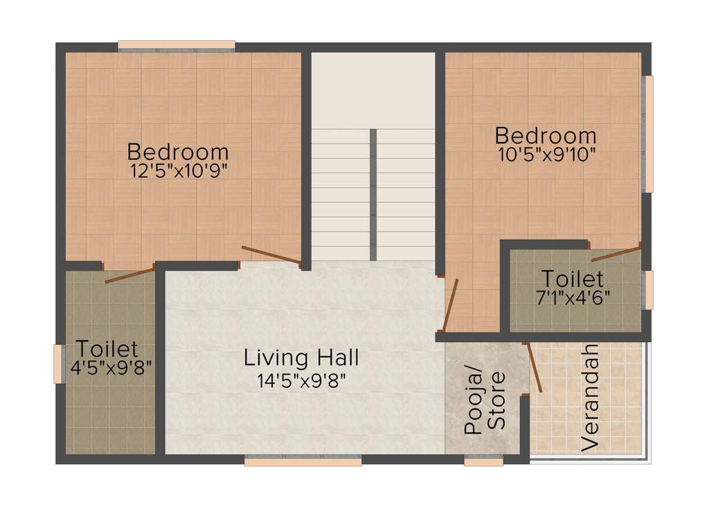 Sri Ayodhya (3BHK+3T (1,600 sq ft)   Study Room 1600 sq ft)