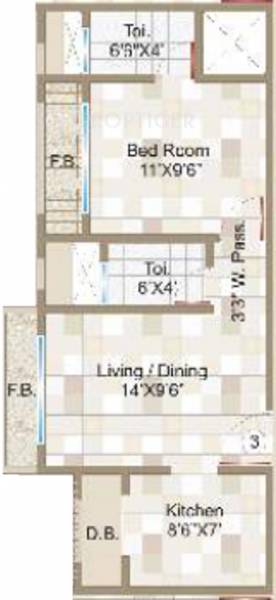 Rite Advent (1BHK+2T (662 sq ft) 662 sq ft)
