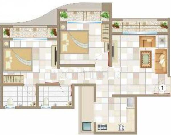 Rite Advent (2BHK+2T (922 sq ft) 922 sq ft)