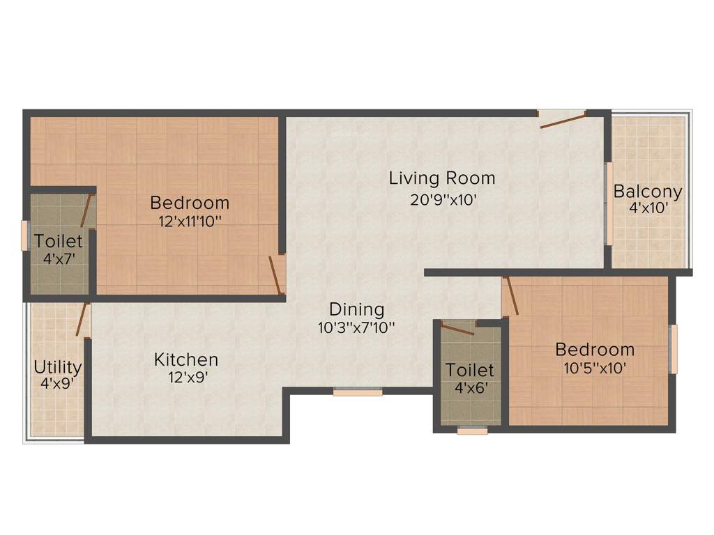 Shiva Dreamland (2BHK+2T (1,130 sq ft) 1130 sq ft)
