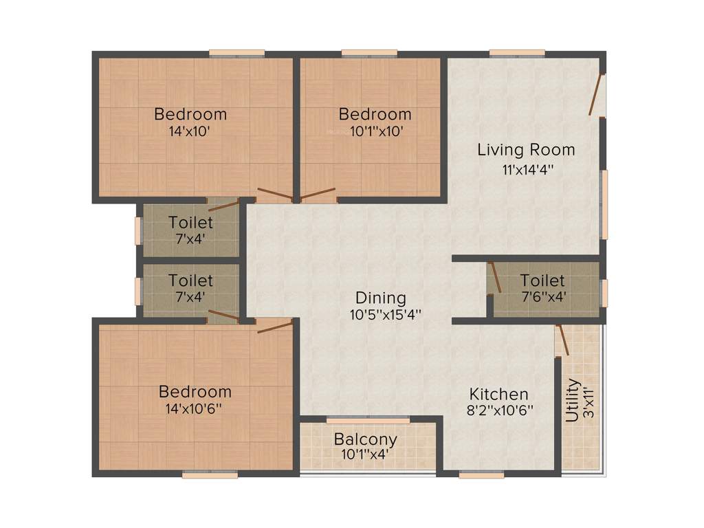 Shiva Dreamland (3BHK+3T (1,415 sq ft) 1415 sq ft)