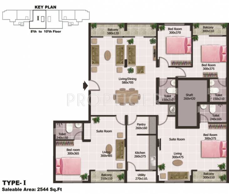  Cintra (4BHK+4T (2,544 sq ft) 2544 sq ft)