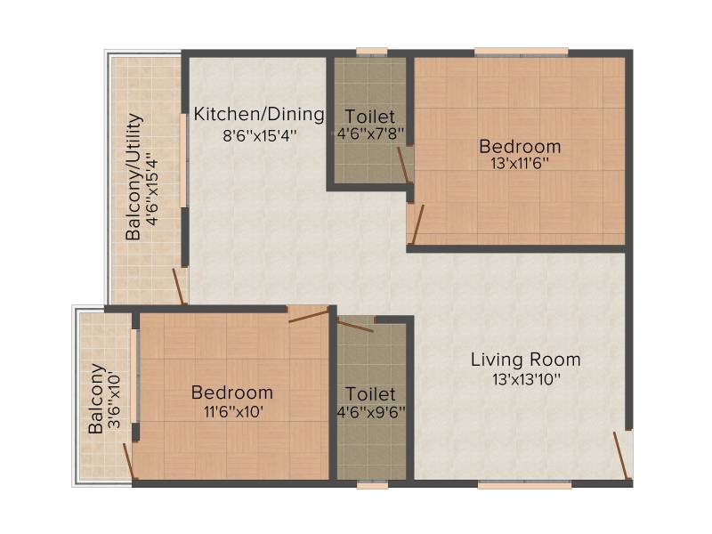 Keystone Sanvi Residency (2BHK+2T (1,075 sq ft) 1075 sq ft)