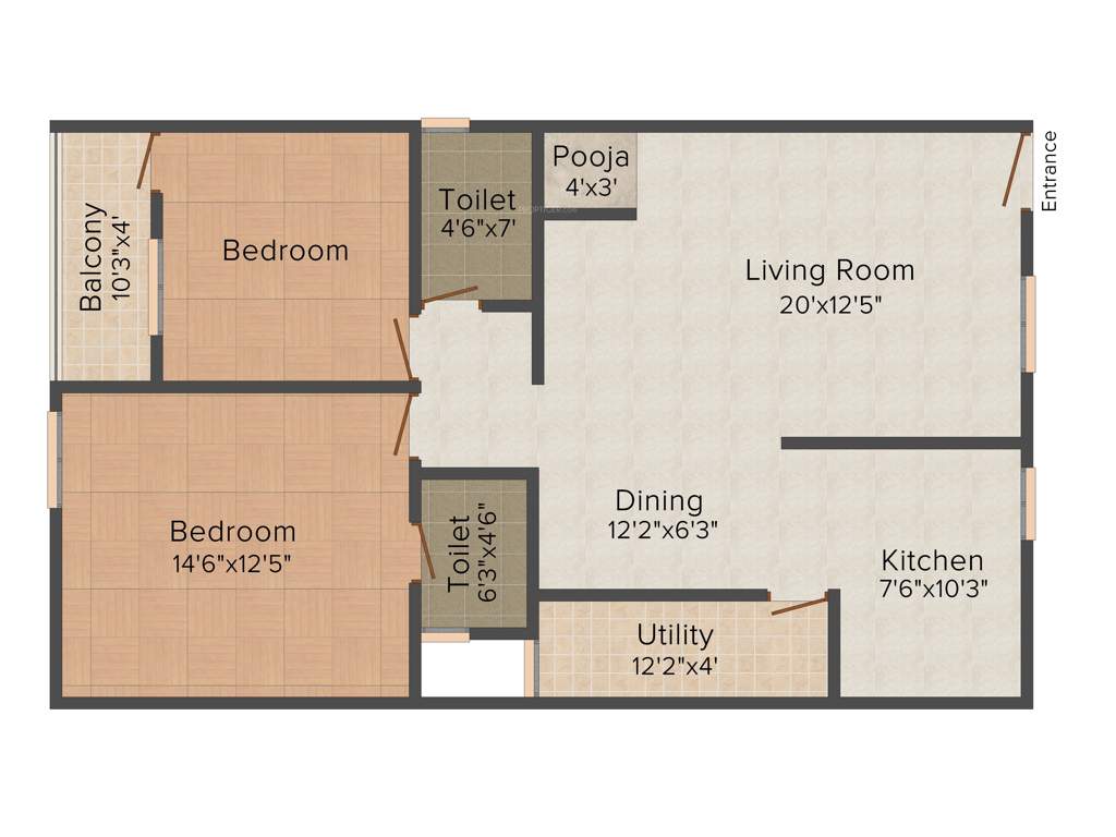 Carp Sai Sumukha Dollars (2BHK+2T (1,220 sq ft) 1220 sq ft)