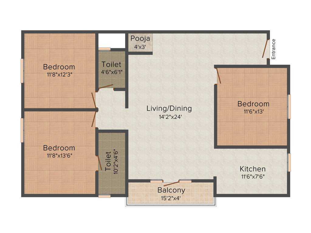 Carp Sai Sumukha Dollars (3BHK+3T (1,530 sq ft) 1530 sq ft)