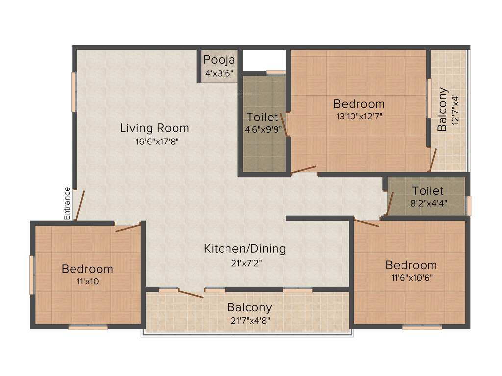 Carp Sai Sumukha Dollars (3BHK+3T (1,570 sq ft) 1570 sq ft)