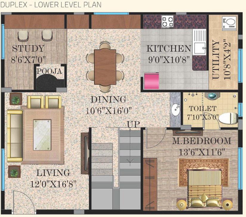  stone oaks Floor Plan Lower Level Duplex Plan