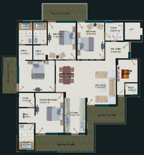 Royale Mansions (4BHK+4T (2,550 sq ft) 2550 sq ft)