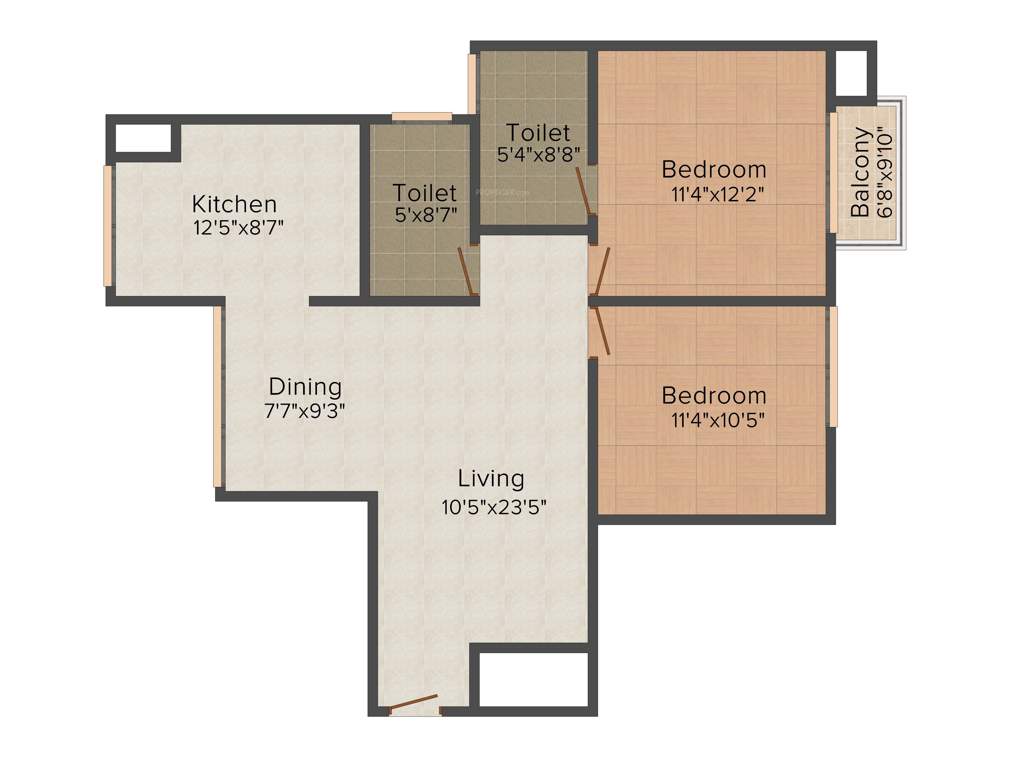 Mantri WebCity (2BHK+2T (1,010 sq ft) 1010 sq ft)