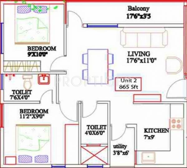 Silicon Prime (2BHK+2T (865 sq ft) 865 sq ft)