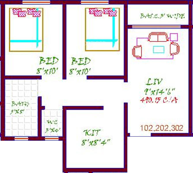 Suraj Omkar (2BHK+1T (660 sq ft) 660 sq ft)