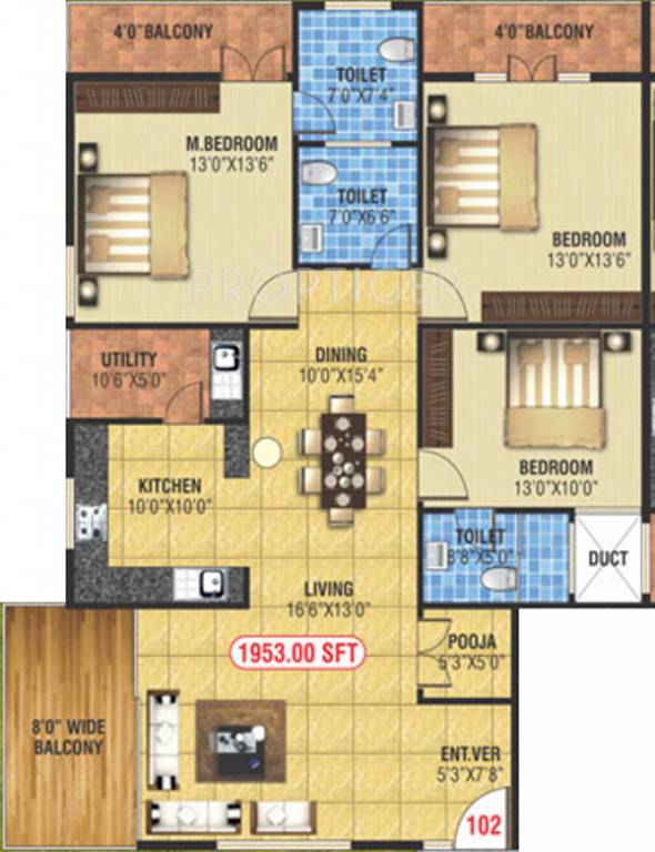 Subhodayaraga Castle (3BHK+3T (1,953 sq ft) Pooja Room 1953 sq ft) Subhodayaraga Castle (3BHK+3T (1,953 sq ft) Pooja Room 1953 sq ft)