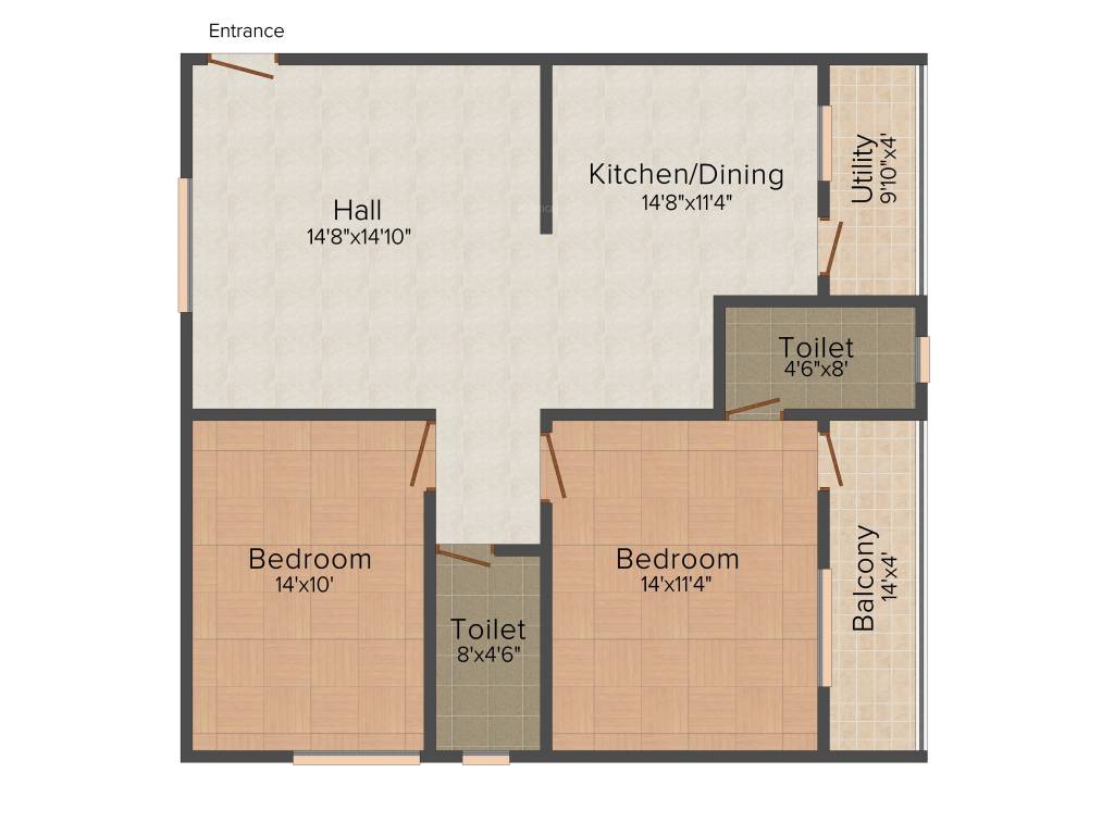 Vandana Marvel (2BHK+2T (1,181 sq ft) 1181 sq ft)