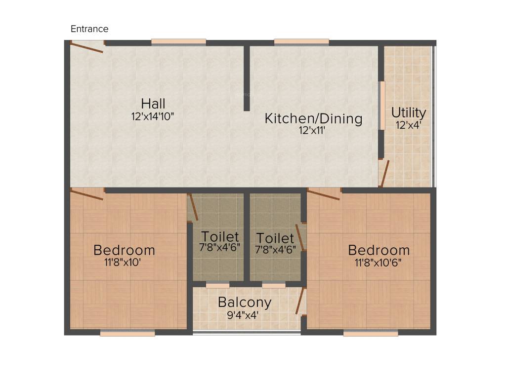 Vandana Marvel (2BHK+2T (985 sq ft) 985 sq ft)
