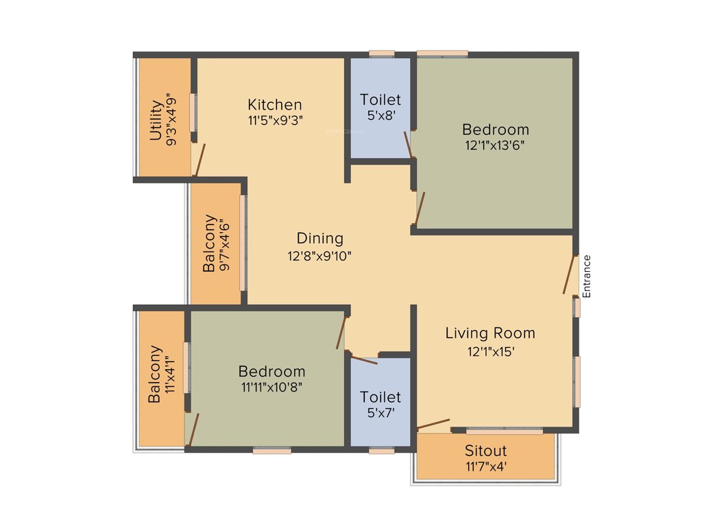 Subhodaya Luxuria (2BHK+2T (1,346 sq ft) 1346 sq ft)
