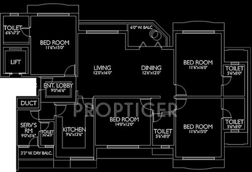 Lokhandwala Imperial Heights (4BHK+4T (2,275 sq ft)   Servant Room 2275 sq ft)