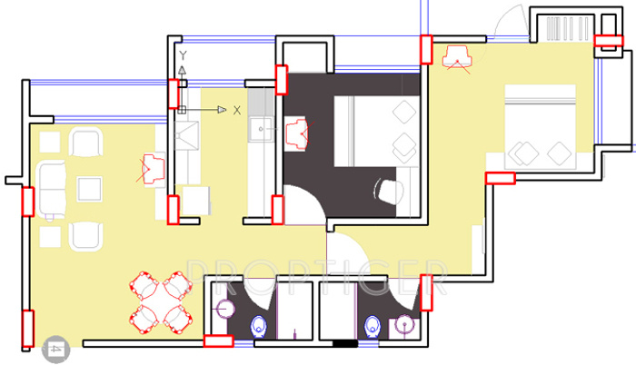 Space Ashley Garden (2BHK+2T (965 sq ft) 965 sq ft)