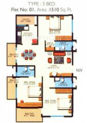 Sumadhura Paramount Serene (3BHK+3T (1,510 sq ft) 1510 sq ft) Sumadhura Paramount Serene (3BHK+3T (1,510 sq ft) 1510 sq ft)