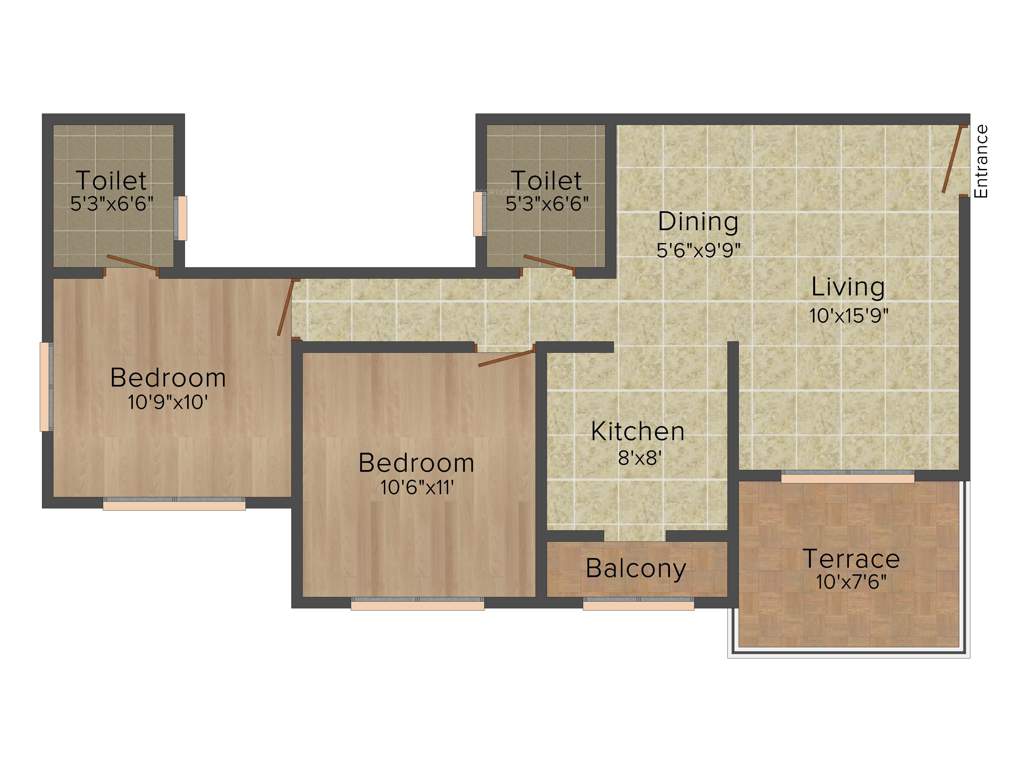 Lanke Palm Avenue (2BHK+2T (932 sq ft) 932 sq ft)