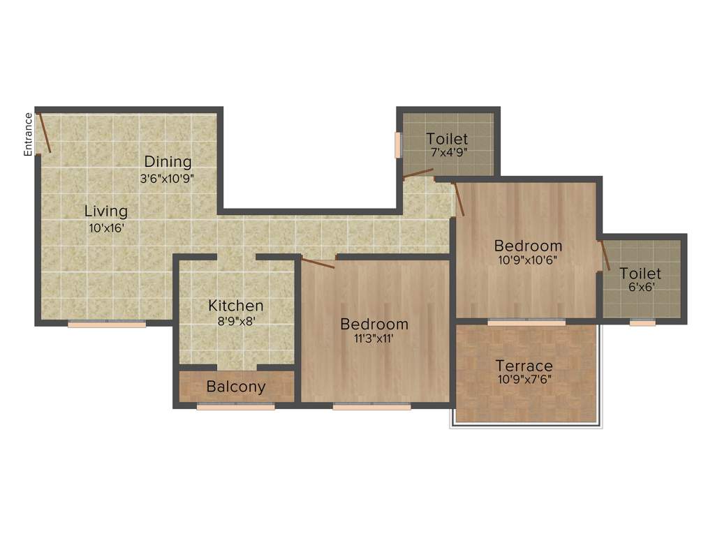 Lanke Palm Avenue (2BHK+2T (972 sq ft) 972 sq ft)