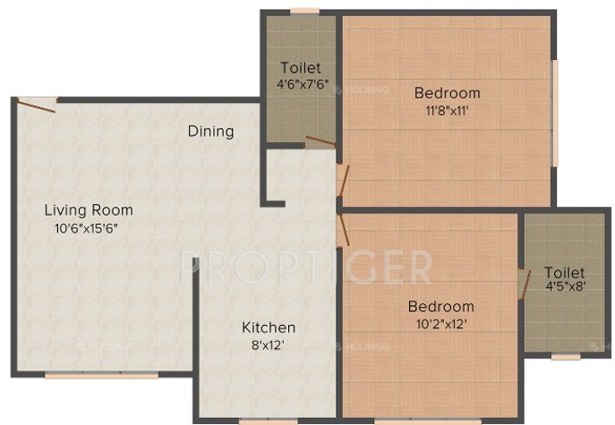 DGS Sheetal Kund (2BHK+2T (1,151 sq ft) 1151 sq ft)