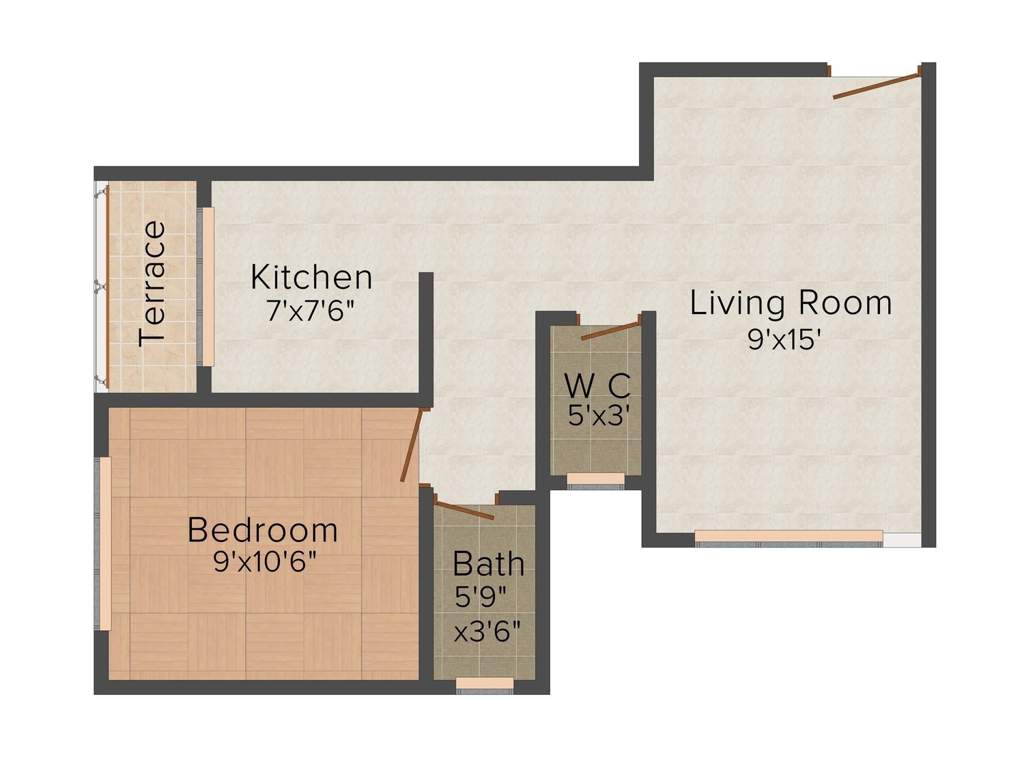 Mahalaxmi Atharva Apartment (1BHK+1T (581 sq ft) 581 sq ft)