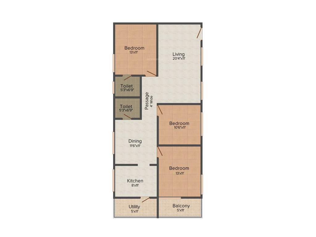 Vandana Sai Vandana Brundavan (3BHK+2T (1,465 sq ft) 1465 sq ft)