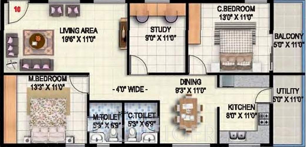 Vandana Sai Vandana Brundavan (2BHK+2T (1,401 sq ft) 1401 sq ft)