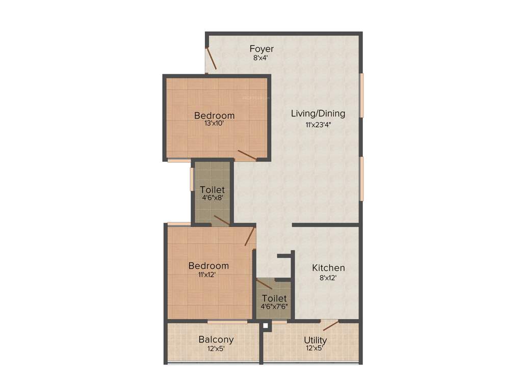 Vandana Sai Vandana Brundavan (2BHK+2T (1,251 sq ft) 1251 sq ft)