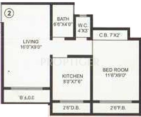 Mayur Mahadev Heights (1BHK+1T (650 sq ft) 650 sq ft)