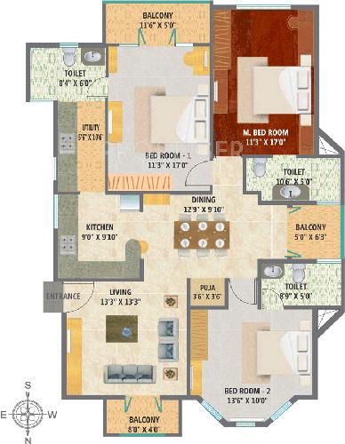 KBG Sunanda Residency (3BHK+3T (1,804 sq ft) Pooja Room 1804 sq ft) KBG Sunanda Residency (3BHK+3T (1,804 sq ft) Pooja Room 1804 sq ft)