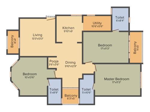 KBG Sunanda Residency (3BHK+3T (1,809 sq ft) Pooja Room 1809 sq ft) KBG Sunanda Residency (3BHK+3T (1,809 sq ft) Pooja Room 1809 sq ft)