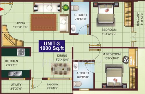 Vinayaka Swasthik (2BHK+2T (1,000 sq ft) 1000 sq ft)