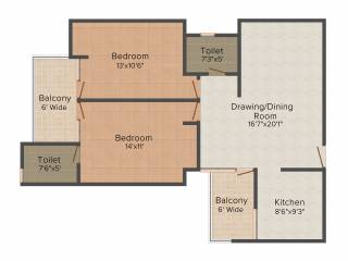 Pioneer Acme Heights Extn II (2BHK+2T (1,390 sq ft) 1390 sq ft) Pioneer Acme Heights Extn II (2BHK+2T (1,390 sq ft) 1390 sq ft)