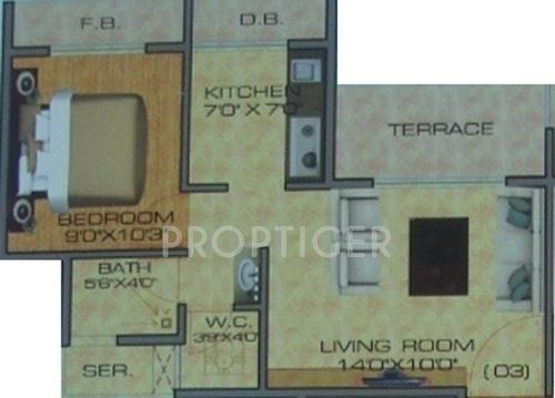 Brij Heights (1BHK+1T (670 sq ft) 670 sq ft)