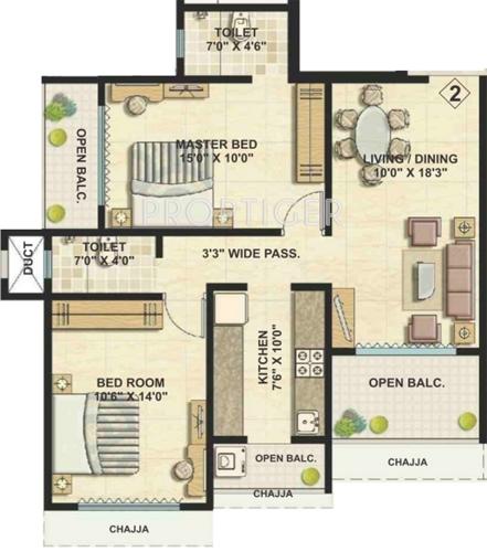 Bhoomi Ekta Garden Phase 2 (2BHK+2T (1,027 sq ft) 1027 sq ft)