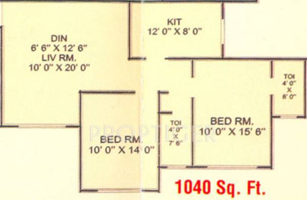 KP Krishna Tower (2BHK+2T (1,040 sq ft) 1040 sq ft)