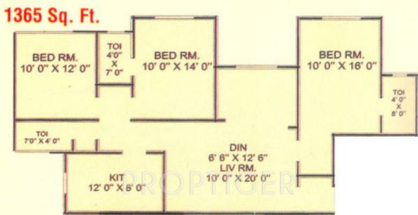 KP Krishna Tower (3BHK+3T (1,365 sq ft) 1365 sq ft)