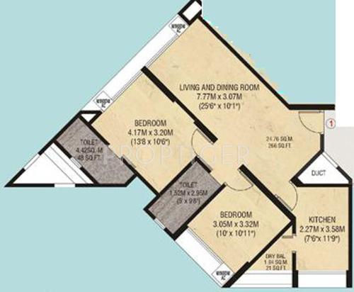Godrej Garden Enclave (2BHK+2T (975 sq ft) 975 sq ft) Godrej Garden Enclave (2BHK+2T (975 sq ft) 975 sq ft)