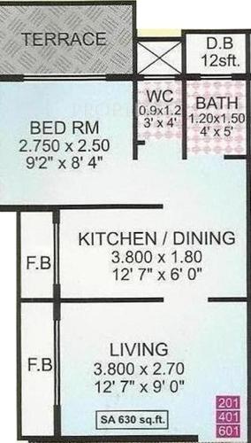 SS Gauri Laxmi (1BHK+1T (630 sq ft) 630 sq ft)