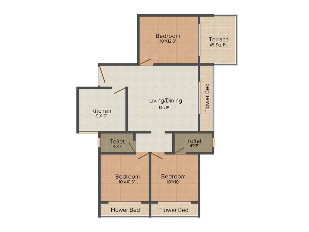 Priyal Govind Sagar (3BHK+3T (1,425 sq ft) 1425 sq ft)