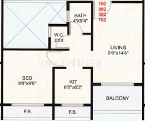 Hi Tech Gulmohar Heights (1BHK+1T (645 sq ft) 645 sq ft)