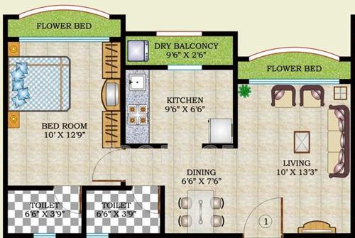 Raj Sai Prasad (1BHK+2T (650 sq ft) 650 sq ft)