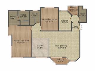 Jaypee The Star Court (2BHK+2T (1,461 sq ft) 1461 sq ft) Jaypee The Star Court (2BHK+2T (1,461 sq ft) 1461 sq ft)