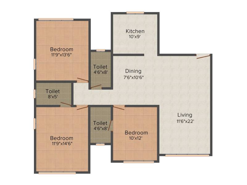 Mahavir Helicon Heights (3BHK+3T (1,755 sq ft) 1755 sq ft)