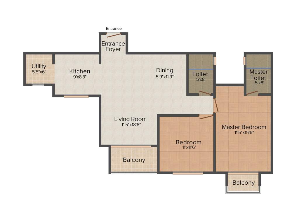 Hiranandani Glen Classic (2BHK+2T (1,295 sq ft) 1295 sq ft)