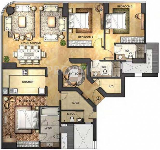 Indiabulls Blu (3BHK+3T (2,403 sq ft) 2403 sq ft)