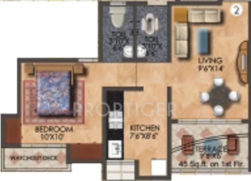 Shree Shree Samruddhi (1BHK+2T (708 sq ft) 708 sq ft)