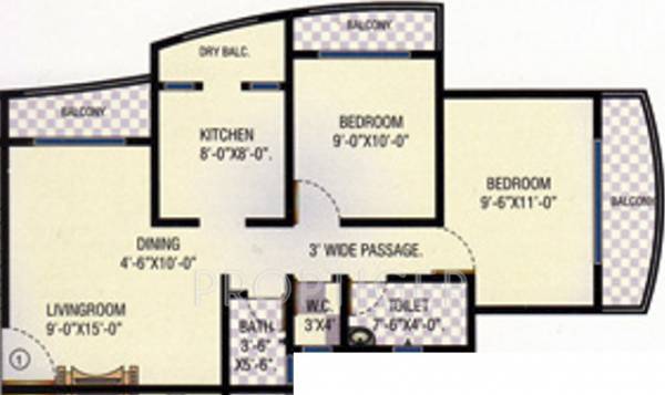 Kothari K D Empire (2BHK+2T (1,200 sq ft) 1200 sq ft)