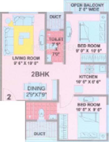 Hi Tech Madhu Kunj (2BHK+2T (735 sq ft) 735 sq ft)